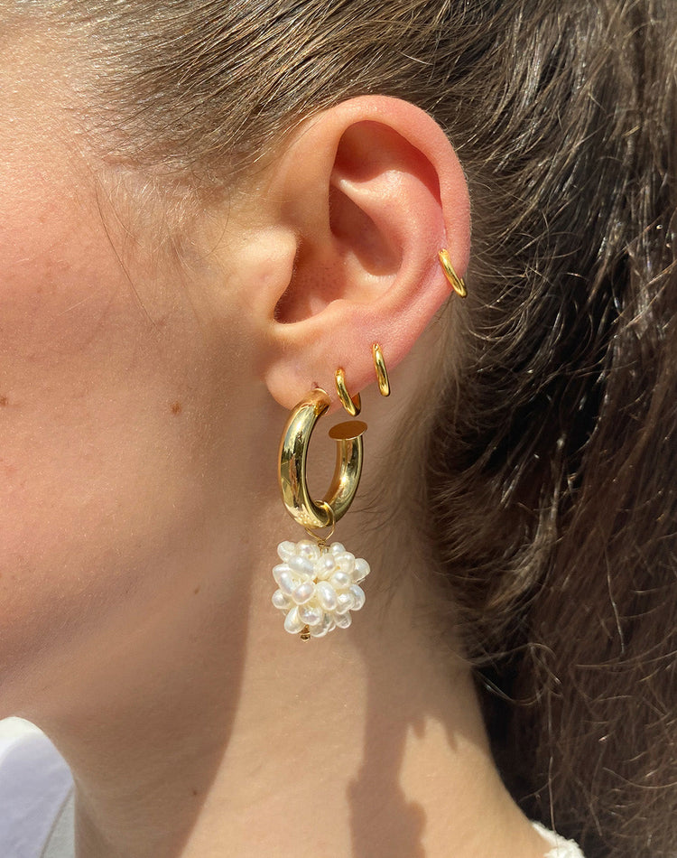 Pearl Puff Large Earring Charm in Gold